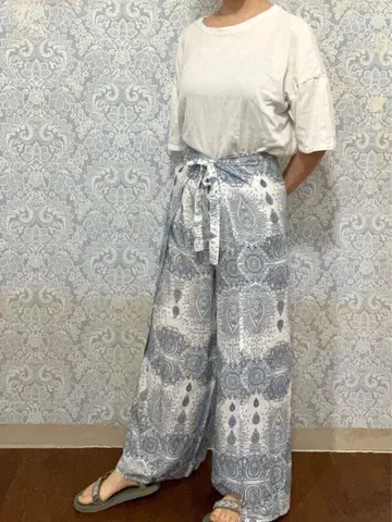 태국 레이온 랩 프린트 팬츠 새상품