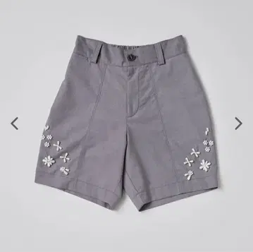 poppy 아사기노요 그레이 HALF PANTS PEARL FLOWER