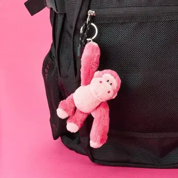 니키 NICI 봉제 인형 키링 핑크 고릴라 글리터 하트,