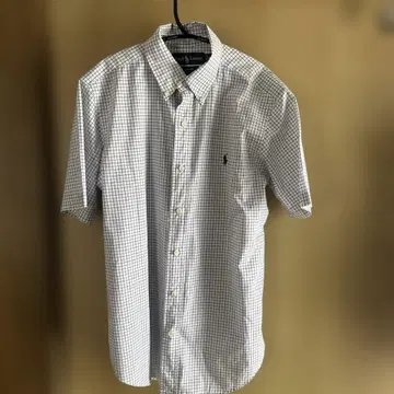 Ralph Lauren 반팔 셔츠 파랑과 화이트 체크