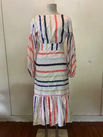 컬러풀 스트라이프 롱 투피스