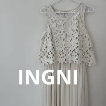 INGNI 아이보리 레이스 슬리브리스 원피스