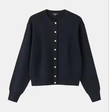 PLST UV 차단 레이온 블렌드 메탈 버튼 가디건 M 블랙