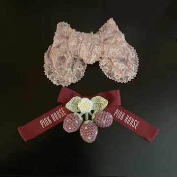 이치고 모티브 로고 리본 레이스 리본 코사지