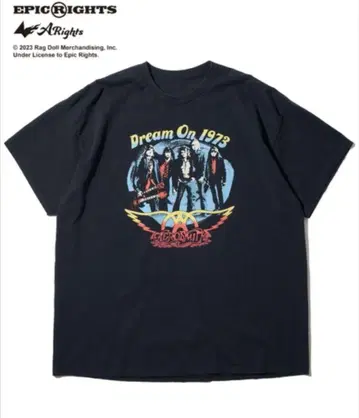 새상품 AEROSMITH 에어로스미스 락 티셔츠 빈티지 가공 L