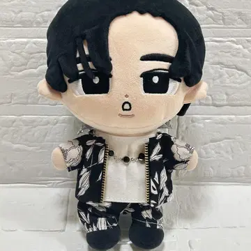 2개 세트 자켓 바지 BIG 인형 의류 SnowMan 블랙 플라워 무늬