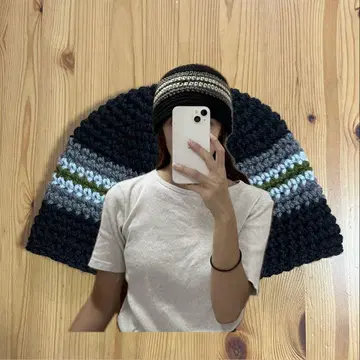 크로셰 모자 크러셔 모자 비니 핸드메이드 그레이