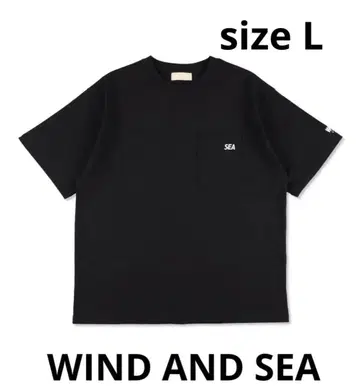 WIND AND SEA 윈드앤씨 가슴 포켓 반팔 티셔츠 L 사이즈/블랙