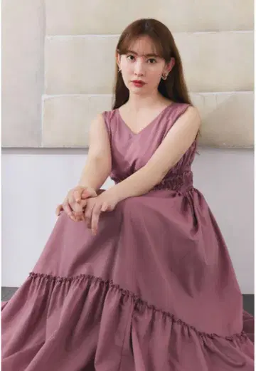 리비에라 더블 보우 드레스(로즈)