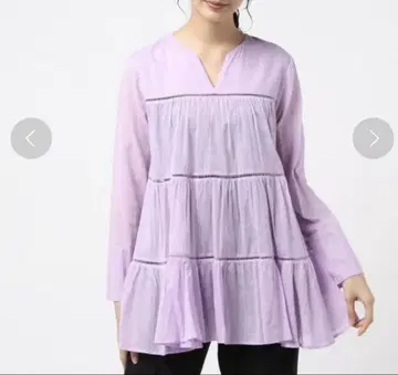 ne Quittez pas 누키테파 코튼 베일 티어드 블라우스