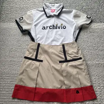 archivio 피케 셔츠 스커트 세트