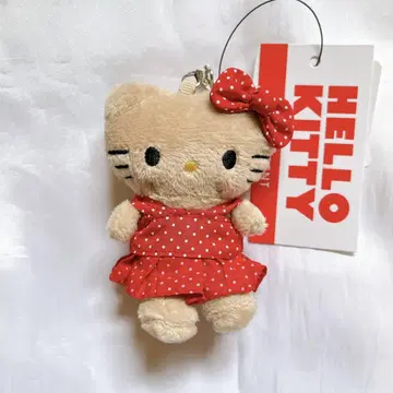 me %롤리즈팜 일광화상 키티 봉제 인형 키링 도트 빨간색