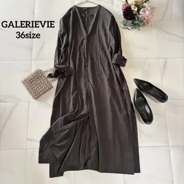 GALERIEVIE 23년 다크 그레이 긴팔 셔츠 원피스 코튼 100