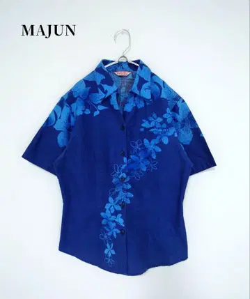 오키나와 마준 MAJUN 꽃무늬 여성용 카리유시 의류 LL
