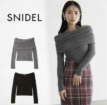SNIDEL 개더 아지메 니트 풀오버