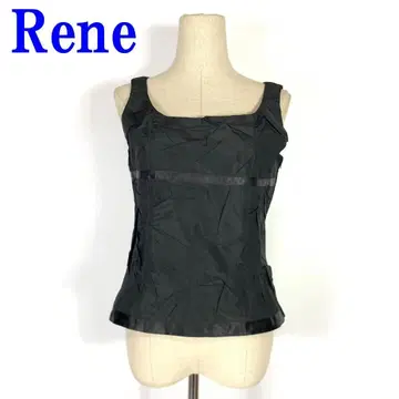 Rene 르네 주름 가공 슬리브리스 탑 블랙 36 C1251