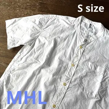 화이트 반팔 셔츠 MHL. 노카라 셔츠 마가렛 호웰