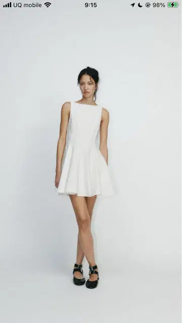 택 포함 새상품 자라 ZARA 플레어 원피스 화이트 플레어 원피스