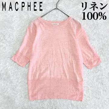 새상품급 MACPHEE 플레인 린넨 래글런 슬리브 풀오버 썸머 니트