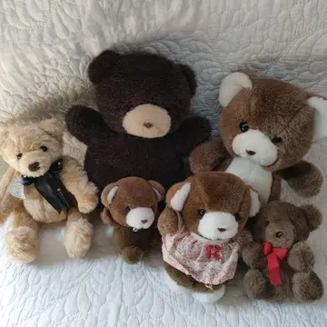 쇼와 레트로 곰 봉제 인형 6개 NAKAJIMA 브라운