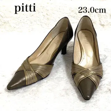 pitti 피티 펌프스 힐 가죽 브론즈 골드 일본제