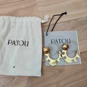 PATOU 골드 후프 귀걸이