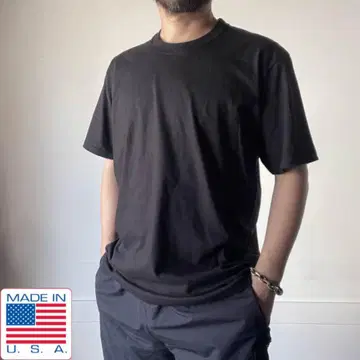 새상품 90s-00s USA제 반팔 블랭크 티셔츠 블랙 L 정도