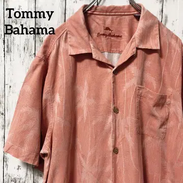 C2166 Tommy Bahama 알로하 셔츠 실크 자카드 오픈 카라