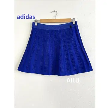 아디다스 PRIMEKNIT 자카드 스커트 L 블루 55457