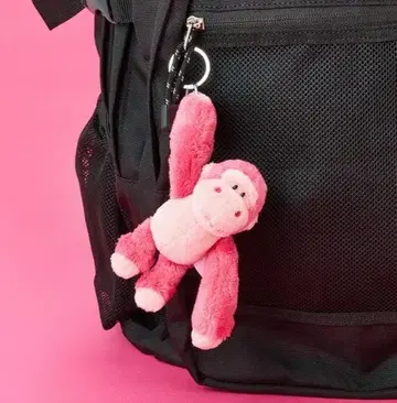 NICI 봉제 인형 키링 핑크 고릴라 글리터 하트