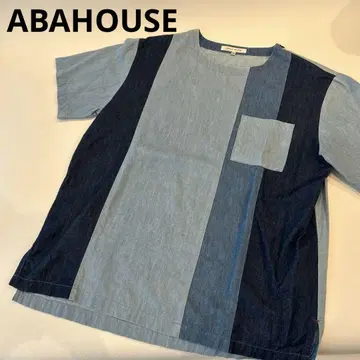ABAHOUSE 아바하우스 데님풍 패치워크 티셔츠 46 면 100