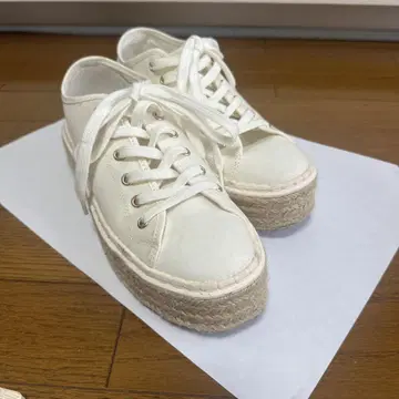 H&M 화이트 에스파드리유 스니커즈 38