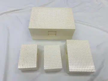 레고 화이트 수납 박스 세트 4개입