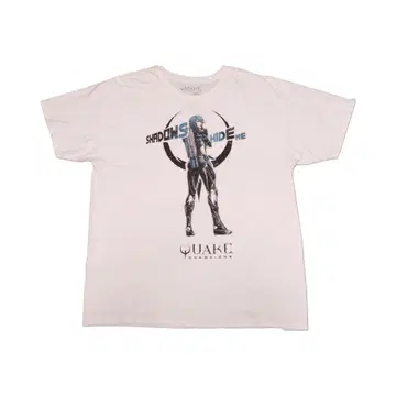 QUAKE USA제 그래픽 프린트 게임 티셔츠 화이트 XL