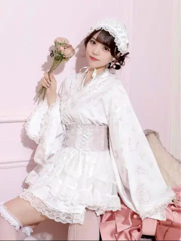 노에미 토끼 튤 플레어 유카타 드레스