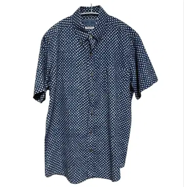 고품질 BLUE BLUE 인디고 도트 셔츠 반팔 셔츠 사이즈 2