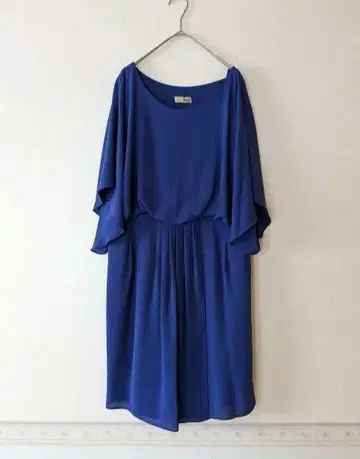 일본제 프레임워크 파란색 개더 브라우징 원피스
