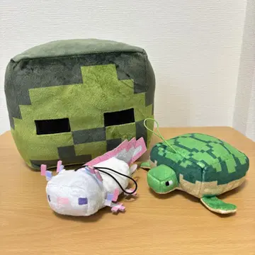 MINECRAFT 봉제 인형 좀비 거북이 우파루파 3개 세트