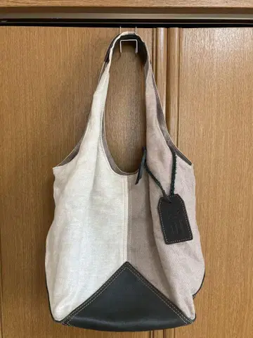genten 천과 가죽 토트백 티그리스 크로스 III