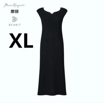 XL 블랙 3D 니트 원피스 슬리브리스 유니클로 마메쿠로구치