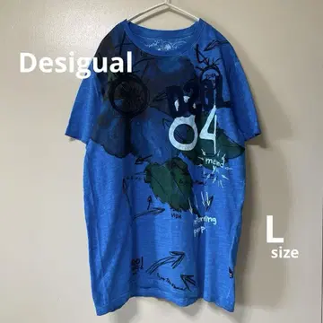 Desigual 데시구알 반팔 티셔츠 L 파랑 남성용 상의 면 새상품급