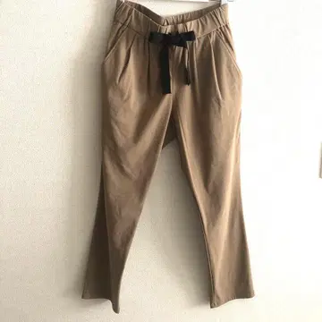 허리 리본 스트레치 팬츠 그로그랭 리본