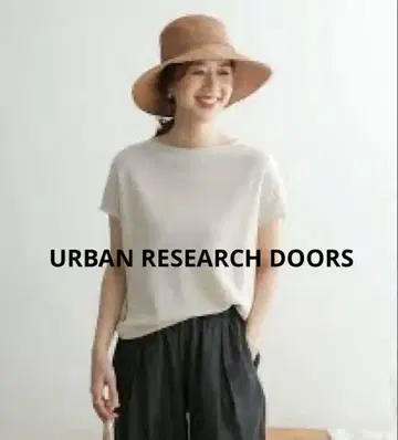 URBAN RESEARCH DOORS 코튼 린넨 보트넥 티셔츠
