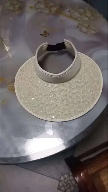 아이보리 비즈 장식 선바이저