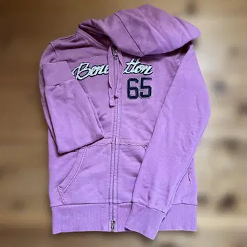 Benetton 퍼플 후드 부착 후드티 S 사이즈