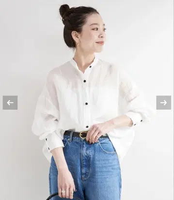 B.C STOCK 파나마 라미 셔츠 화이트