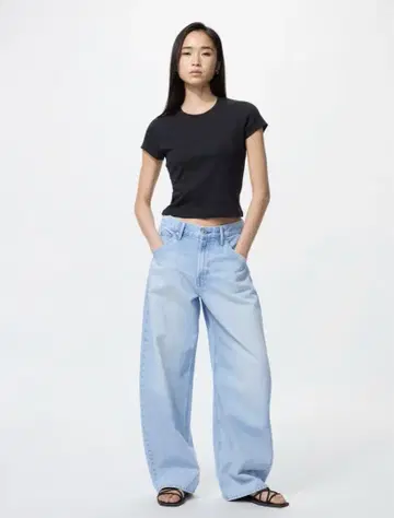 유니클로 UNIQLO 배기 커브 청바지