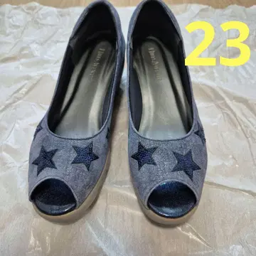 힐즈 애비뉴 오픈토 별 스팽글 데님풍 23cm