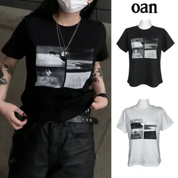 한국 oan Surfer T-shirt 블랙 티셔츠