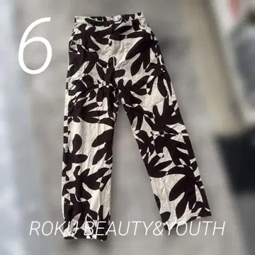 roku 6 로쿠 beauty&youth 리프 무늬 팬츠 38